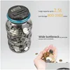 Storage Bottles Jars 2.5L Piggy Bank Counter Coin Electronic Digital Lcd Counting Money Saving Box Jar Coins For Usd Euro Gbp Drop Dhdgr
