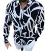 Camisetas masculinas de luxo azul royal camisa masculina casual manga longa Paisley impressão camisa masculina mangas mangas longa festa