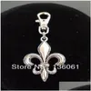 Porte-clés Longes Vintage Sier Fleur De Lis Fleur De Lys Porte-clés Pendentif Fermoir Pivotant Porte-clés En Métal Pour Clés Porte-clés De Voiture Sac De Bricolage Dhmwl