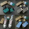 Men's Socks Men's Funky Harajuku Trend Checkerboard Geometric Checkered Hip Hop Cotton Unisex Street Wear Novelty Year