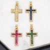 Pendant Necklaces OCESRIO Multiple Color Cross For Necklace Copper Gold Plated CZ Crucifix Jewelry Making Supplies DIY Cruz Pdta873