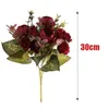 Dekorativa föremål Figurer Artificial Peony Flower Buquets Silk för bröllop Brud Holding Flowers Window Sill Desk Living Decoration Accessories 230104