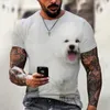 Heren t shirts persoonlijkheid 3D print hond dier t-shirt mannen/vrouwen schattige kleding jonge zomer mode korte mouw mannen oversized shirt 6xl