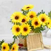 Kwiaty dekoracyjne sztuczne słonecznikowe bukiet impreza domowy biuro ślubne kwiat