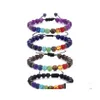 Бисер 7 чакра натуральный камень браслеты Tiger Eye Lapis Lazi Amethyst Mosted Beads Chase Chair Bangle для женщин мужские ремесла Je dhscz