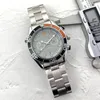 Нарученные часы для мужчин 2022 Новые мужские часы 40 мм пять стежков все циферблат Quartz Watch Top Luxury Brand Chronograph Clock Steel Belt Men Fashion Ome