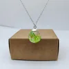 Pendant Necklaces Green Moss Real Flower Resin Glass Ball Sterling Silver Color Chain Necklace Women Choker Boho Fashion Jewelry Handmade