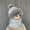 Berets 2023 Зимние женские шляпы шарф шарф кепки лыжные шеи теплы