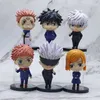 Figurines d'action Figure d'anime 6 pièces/ensemble 10 cm Jujutsu Kaisen Gojo Satoru Kugisaki figurine d'action modèle Antistress décor à la maison enfants Fidget jouets T230105