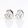 Beads Original 925 Sterling Silver I Love You Heart Charm Fit Bracelets Women DIY Jewelry Dropship