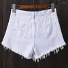 Shorts pour femmes, grande taille 6XL, femmes filles, Denim, taille haute, Style européen, jambes larges, Streetwear XXXXXXL B324