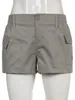 Women s Shorts Rapcopter y2k Grey Cargo Pockets Low Waisted Sporty Joggers Retro Fashion Streetwear Harajuku Basic Pant 230104