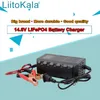 Saída 14.6V 20A 10A Carregador para 12V 10a/20a LifePO4 Carregador de bateria com clipes de plugue da UE Use Charge DC DC Entrada 100-240V Cabeça de clipe