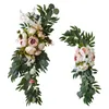 Decorative Flowers Backdrop Ornaments Pendants Simulation Swag Decorations Retro Iron Wire Two-piece Silk Cloth Artificial Wreath