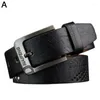 Bälten 1PC Designer Black Wide Leather Belt Midjeband Vintage Men Pin Buckle Patted For Square Midje Access T6N8