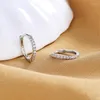 Hoop Earrings S925 Sterling Silver Light Luxury Korean Circle Zircon For Women Charm Fashion Engagement Wedding Gift Jewelry