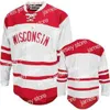 College Wears Thr 2020NCAA Wisconsin Badgers College Hockey Jersey Ricamo Ed Personalizza qualsiasi numero e nome maglie