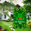 Dubbelzijdig Vlas Happy St Patricks Day Tuin Vlag voor Huis en Tuin Binnenplaats Outdoor Vakantie Decoratie 12x18 inch