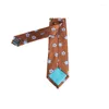 Bow Ties عالية الجودة بني 7.5 سم رفاهية رفاهية التعادل للرجال خمر الأعمال العنق