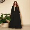 Casual Dresses Ethnic Brief Maxi Dress 2023 Lace V Neck Loose A Line Arabic Oman Turkey Southeast Asia Middle East Islamic Women Clothes