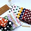 Clothing Fabric 150cm Width Polka Dots Printed Chiffon For Dress Shirts Black White Red Pink Burgundy Green Blue Yellow By The Meter