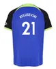 22 23 Jerseys de football Kane fils Hojbjerg Son Kulusvski Shirt de football périisc