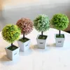 Flores decorativas Bola de capim pequeno Bonsai Creative Green em vaso artificial de plantas de plantas de jardinagem maconha Cultura Decorate Decoração de casa