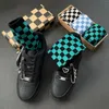 Men's Socks Men's Funky Harajuku Trend Checkerboard Geometric Checkered Hip Hop Cotton Unisex Street Wear Novelty Year