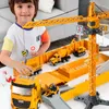 Diecast Model Alloy Engineering Bulldozer Crane Construction Truck Tower Designer för pojkar Spela grävmaskiner Set Toys Kids 230105