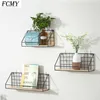 Punch-Free Wall Decoration Shelf Storage Rack Hanging Basket For Bedroom Living Room Organizer Floating Metal Wire Display