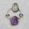 Pendanthalsband PM36841 Tin Chlorophane Amethyst Crystal Antique Bronze Plated Solded Free Form Real Quartz Jewelry