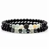 Charm Armband 2022 Trendy Disco Ball Armband Men Classic Pave CZ 2 PCS/Set Tiger Eye Stone Matte Pärled för smycken Gift Drop Deli Dhmiv