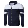 Herenjacks Stijlvolle Spring Coat Loose Stripe Stand Collar Jacket Men