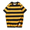 Men's T Shirts Striped Short Sleeve T-shir Mens Summer Wide Crew Neck Half-Sleeve Color Block Casual Loose Cotton Tee Men