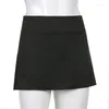 Signe 2023 Summer Women's Pure Color Simple High Lining Hip Skirt Temperament Short Short