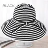 Wide Brim Hats Beach Ladies Floppy Summer Hat Fashion Striped Sun Cap For Women Caps Girls Foldable Topee