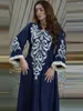 Casual Dresses Abayas For Women Dubai 2023 Embroidered Patchwork Muslim Maxi Long Dress Robe Femme Eid Mubarak Kaftan Women's Islamic