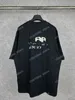 Xinxinbuy Men Designer Tee TシャツParis手描きの手紙プリント半袖コットン女性ホワイトブラックレッドXS-XL