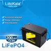 Liitokala 12V 200AH LIFEPO4 Литийная батарея 4S 12,8 В с дисплеем напряжения для 1200 Вт лодки для гольфа для инвертора