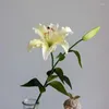 Decoratieve bloemen 4 pc's PU 2 Hoofd Lily Dia 18cm Fake Home Woonkamer Tafel Decoratie Bloembruiloft Flower Arrangement Pography Props