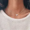 Pendant Necklaces Danymia Tiny Simple Metal Heart Pandent Necklace For Women Choker Wholesale Items Girlfriend Gifts