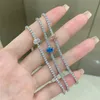 Lujo 8A Cubic Zirconia 5x7mm Pulsera de tenis ovalada Diseñador para mujer Joyería de plata de ley 925 Rosa Azul Blanco Cadena Charm Pulsera de diamantes para mujer Caja de regalo