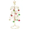 Juldekorationer Tree ChristmasTrees Iron Tablett Dekor Konstgjord mini Desktop Prydnad Ornament Bord Semester Small Party