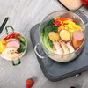 Bowls Potcooking Lid Potslids Bowl Stove Cookware Clear Saucepan Soupnoodles Stovetop Resistant Casserole Microwave Pans Dishset