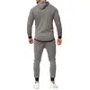 Herrspårspår sportkläder Tvådelat Set Mens Casual Hooded Sports Wear Train Training Sweat Suit Men Track