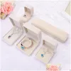 Jewelry Boxes Fashion Pink Creamywhite Veet Ring Earrings Pendant Necklace Bracelet Bangle Classic Show Luxury Octagonal Gift Case D Dh6To