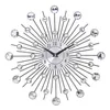 Orologi da parete 33 Cm Vecchio orologio in cristallo di metallo Diamante di lusso 3D Grande design moderno Nodo Home Decor Drop Delivery Garden Dhtxj