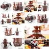 Backgeb￤ckwerkzeuge diy 3tier Schokoladenbrunnen Fondue Mini Choco Wasserfall Hine drei Schichten Kinder Hochzeits Geburtstag Hitze Schmelze DHSNR