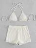 Dames badkleding witte hoge taille bikini 2023 vrouw shorts badpak vrouwen tweedelig badpakken zomerse tankini zwembroek zwart