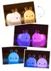 Night Lights Colorful Silicone LED Light USB Rechargeable Bedroom Lamps For Children Baby Kids Gift